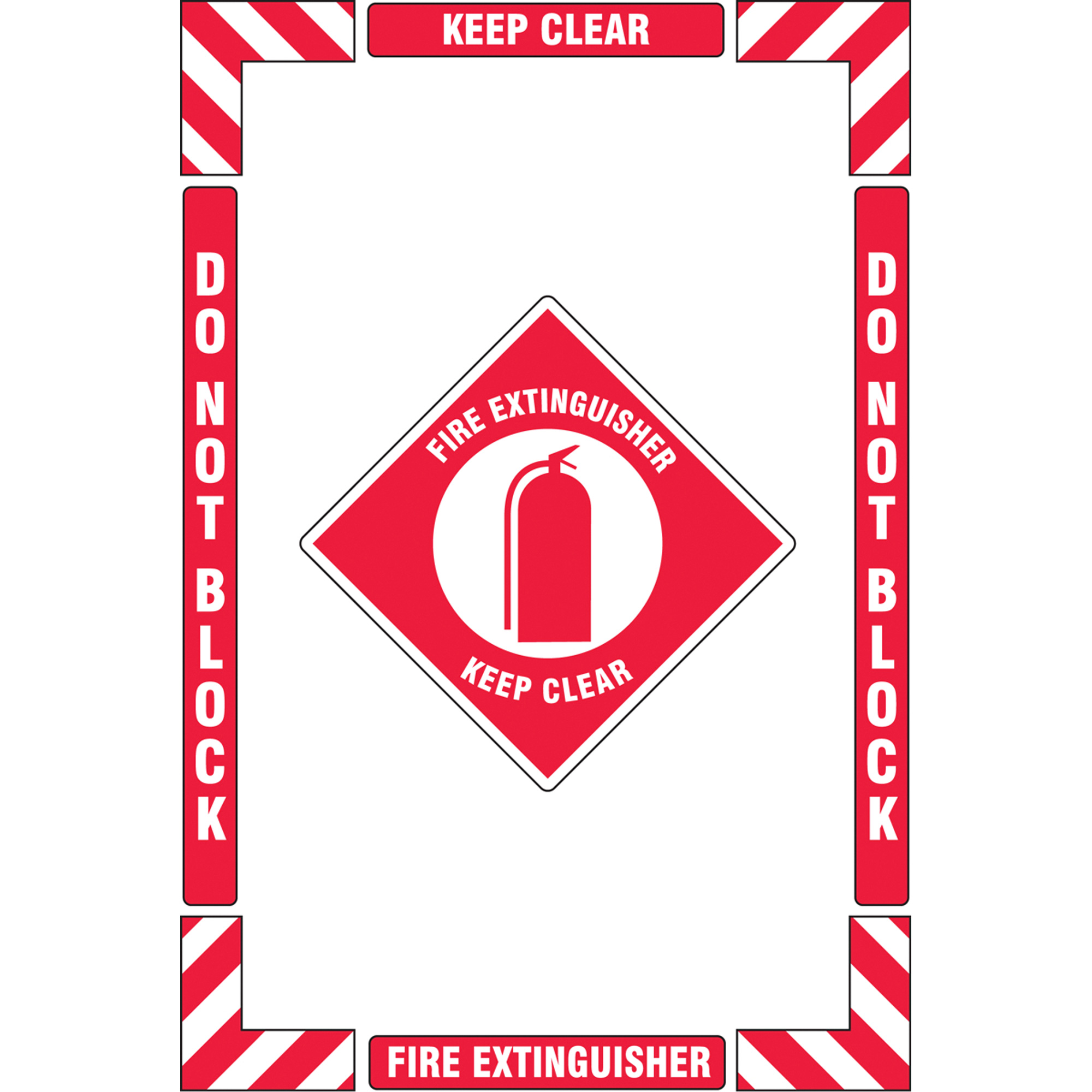 Accuform Signs "Fire Extinguisher" Floor Marking Kit, Adhesive, English