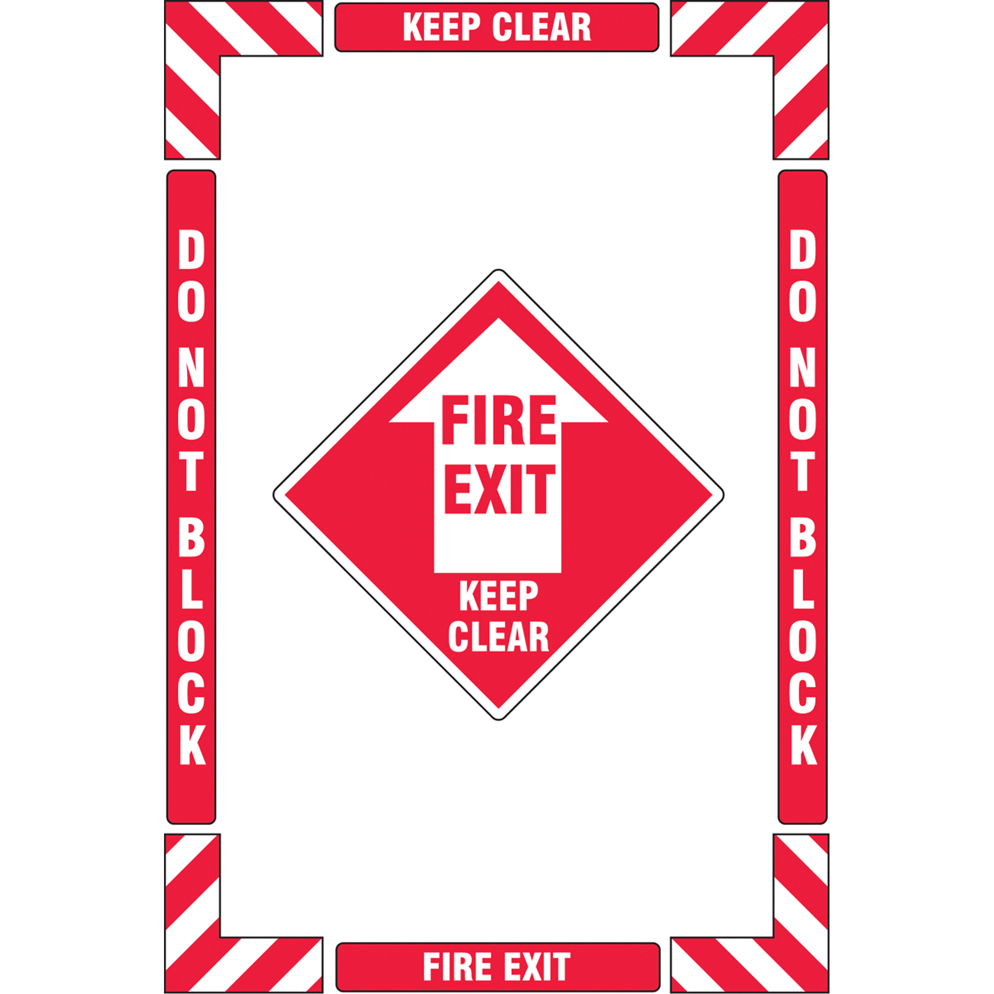 Accuform Signs "Fire Exit" Floor Marking Kit, Adhesive, English with